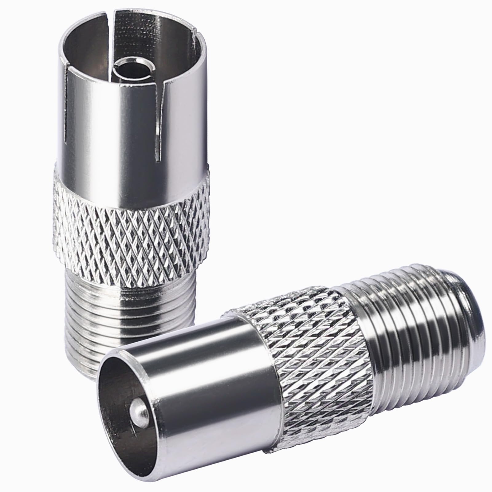 TUOLNK Antennenadapter Set - Doppelpack für F-Kupplung & Koax-Anschlüsse - IDEAL für TV und Receiver - SAT zu Antennenka